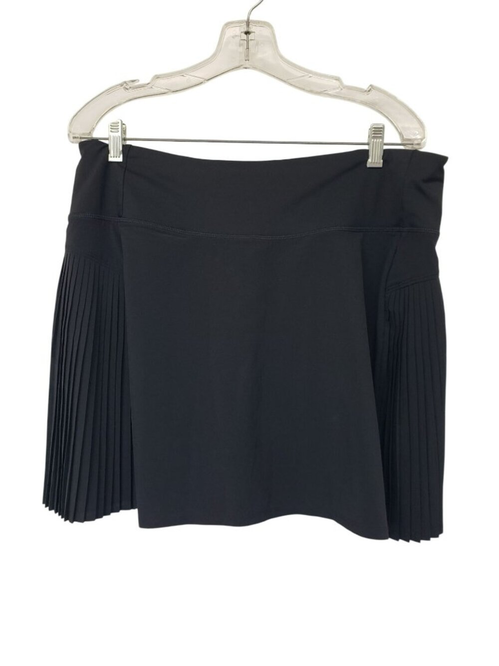 Athleta Black Pleated Skort Wide Waist Band Cell Phone Pocket Large Tall LT